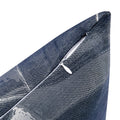 Detailed corner view of the Elegant Erling Pillow, showing the discreet zipper and the intricate blue and white wave pattern fabric.