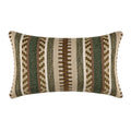 Luxurious Landino Pillow in rectangular shape, 12x20 inches, showcasing an intricate woven pattern with earthy tones of green, beige, and brown. Perfect for adding a sophisticated touch to sofas, beds, and accent chairs, providing both aesthetic appeal and comfort.