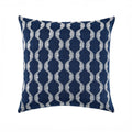 Square 18x18 inch Luxurious Lottolini Pillow in navy with a detailed wave pattern, offering a perfect blend of style and comfort for sophisticated interiors.