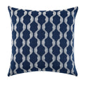 Square 20x20 inch Luxurious Lottolini Pillow in navy with a detailed wave pattern, offering a perfect blend of style and comfort for sophisticated interiors.