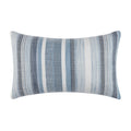 Sophisticated Fountas Pillow in rectangular 12x20 inches size, front view displaying refined blue and white striped pattern, ideal for adding a touch of elegance to any space.