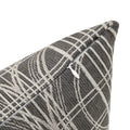 Close-up view of the textured surface and hidden zipper of the Sophisticated Revamp Pillow, featuring intricate geometric patterns.