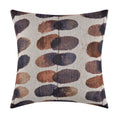 The Vibrant Brightside Pillow in a 20x20 square shape, displaying its distinctive blue and brown circular pattern that enhances modern and contemporary decor.