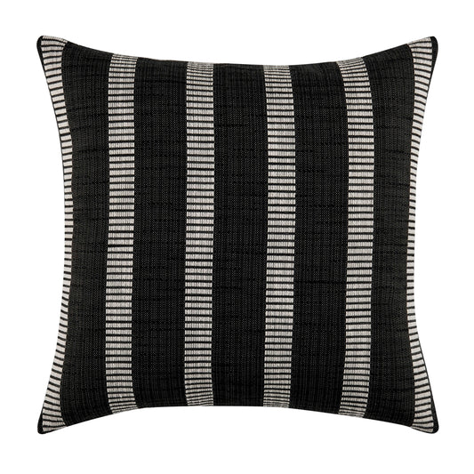 Luxurious Waterman Pillow - 20x20 inches - Featuring a sophisticated black and white striped design, crafted from high-quality woven fabric, perfect for adding an elegant touch to any modern decor.